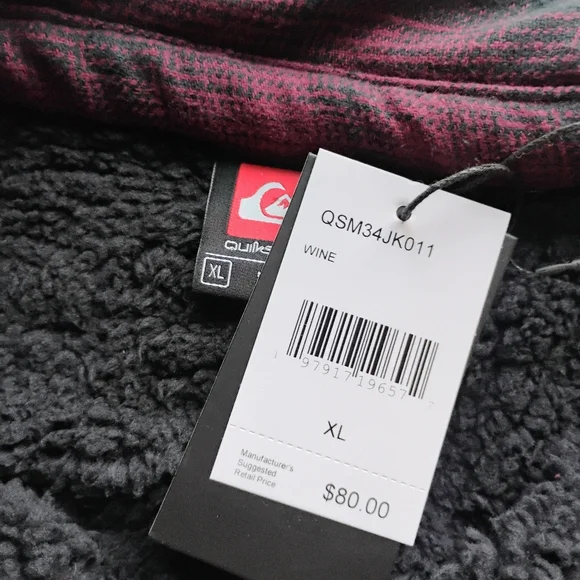 QUIKSILVER NEW Gideon Cold Days Sherpa Lined Flannel Shirt Jacket - Picture 11 of 12